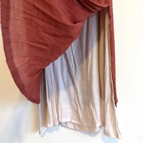 Lightweight Flowy Summer Short Sleeve Color Block Long Maxi Dress - Picture 4 of 4